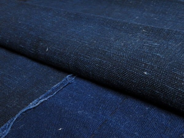 Photo10: 3D31z160 Japanese Kimono Cotton Boro Ranru Patch Indigo   71.7" (10)