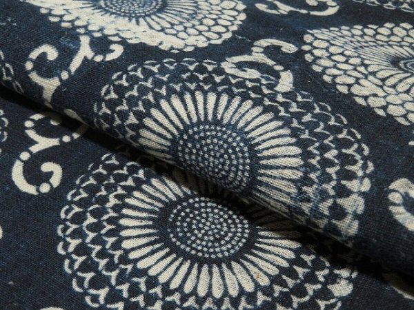 Photo5: 3i20z110 Vintage Japanese Kimono Cotton Momen Boro Fabric Indigo   61.4" (5)