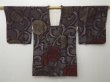 Photo1: 1215T04z660 Vintage Japanese Kimono Silk HAORI COAT Dull purple Karahana (1)