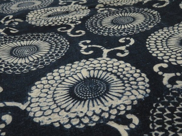 Photo4: 3i20z110 Vintage Japanese Kimono Cotton Momen Boro Fabric Indigo   61.4" (4)