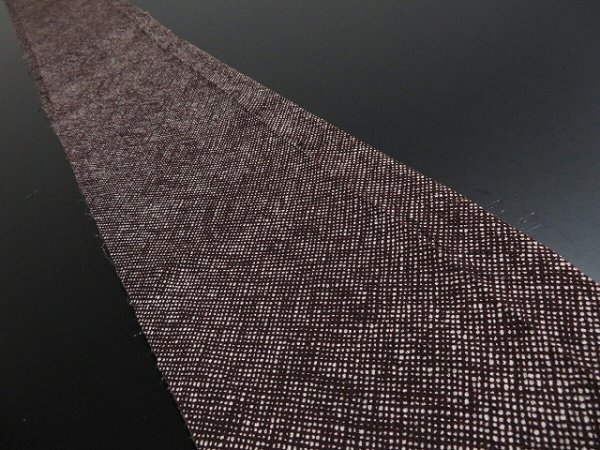 Photo1: 2C08z40 Vintage Japanese Kimono Crepe Silk  FABRIC Dark brown Dots 52" (1)