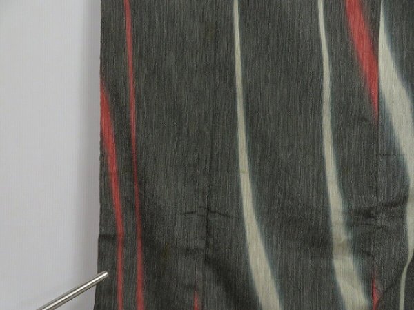 Photo8: 1006i08z900 Vintage Japanese Kimono Silk OMESHI KOMON Dark gray (8)