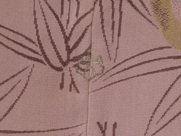 Photo5: 1129T05z580 Vintage Japanese Kimono Silk HAORI Ash pink Paulownia (5)