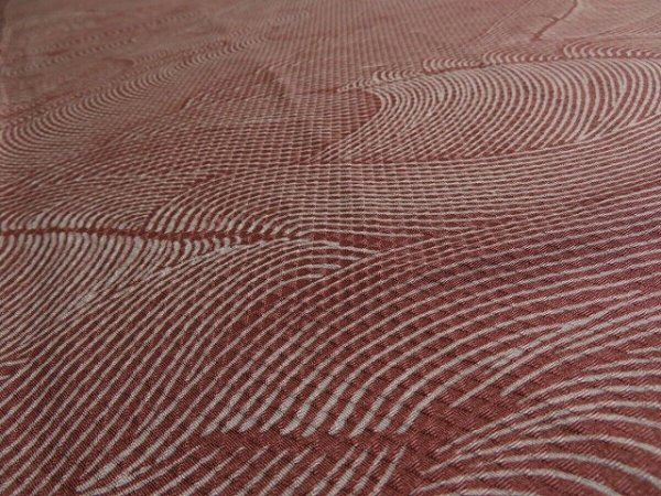 Photo3: 1R04z80 Japanese Kimono Silk  FABRIC Light pinkish brown Wave 59.8" (3)