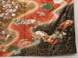 Photo6: 0928T01z1210 Japanese Kimono Silk FURISODE Dark vermilion Flowers (6)