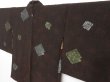 Photo2: 1403T10z660 Vintage Japanese Kimono Silk HAORI Black, Brown (2)