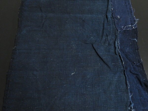 Photo8: 3D30z180 Japanese Kimono Cotton Boro Ranru Patch Indigo   70.1" (8)