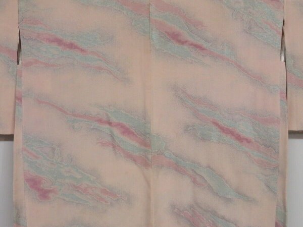 Photo3: 1203i05z600 Vintage Japanese Kimono Silk HAORI Light pink Cloud (3)