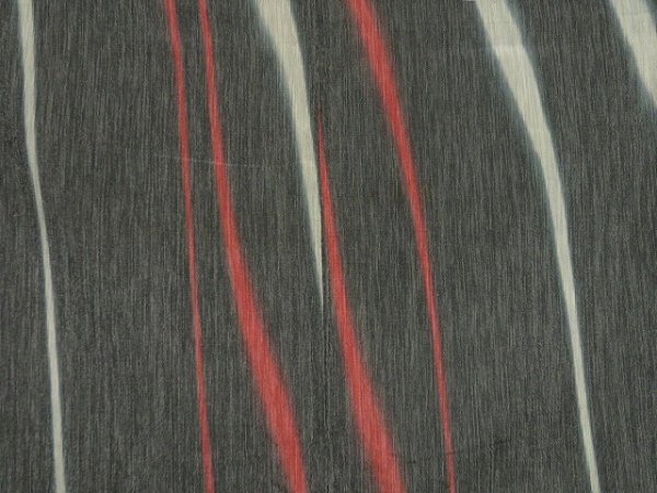 Photo5: 1006i08z900 Vintage Japanese Kimono Silk OMESHI KOMON Dark gray (5)