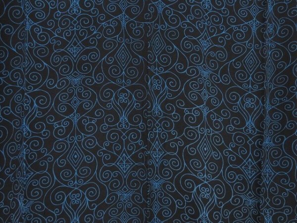 Photo5: 1005i05z880 Vintage Japanese Kimono Silk KOMON Black Blue (5)