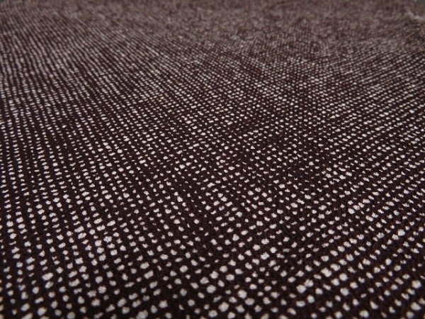 Photo4: 2C05z90 Vintage Japanese Kimono Crepe Silk  FABRIC Dark brown Dots 61.4" (4)