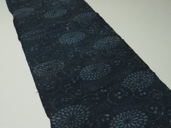 Photo10: 4M13z70 Vintage Japanese Kimono Cotton Momen Boro Fabric Indigo Katazome 55.1" (10)