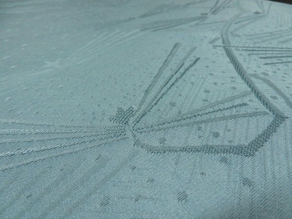 Photo3: 2K02z70 Japanese Kimono Silk  FABRIC Light blue Pine branch 42.5" (3)