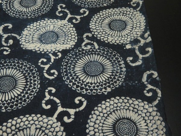 Photo7: 3i20z110 Vintage Japanese Kimono Cotton Momen Boro Fabric Indigo   61.4" (7)
