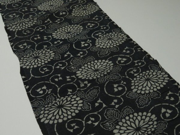 Photo3: 4M13z70 Vintage Japanese Kimono Cotton Momen Boro Fabric Indigo Katazome 55.1" (3)