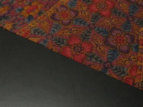 Photo6: 3D02z80 Japanese Kimono Crepe Silk  FABRIC Raisin Flowers 43.3" (6)