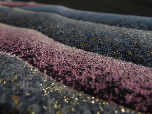 Photo4: 2Q01z230 Japanese Kimono Silk Artist work FABRIC Black Crane, Wave 46.5" (4)