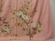 Photo6: 1327T01z970 Vintage Japanese Kimono Silk TSUKESAGE Pink Plum tree (6)