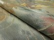Photo6: 1D01z330 Japanese Kimono Silk OBI FABRIC Light gray Pine, Stream 99.2" (6)