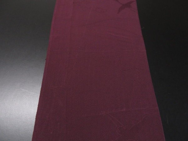 Photo3: 2J08z50 Japanese Kimono Silk  FABRIC Grape Flying crane 59.1" (3)