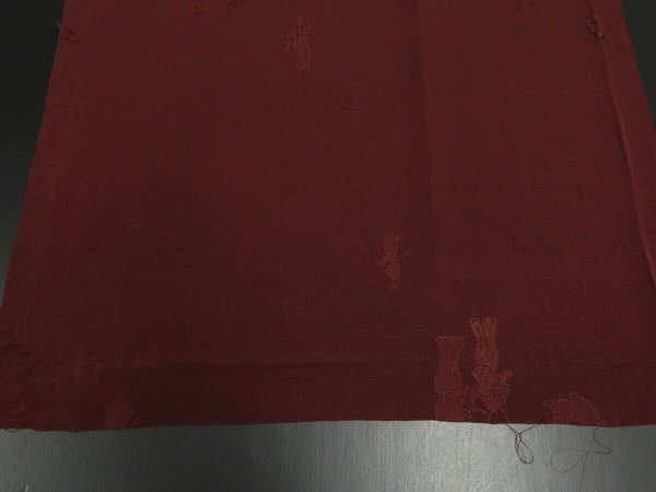 Photo6: 1F02z50 Japanese Kimono Silk  FABRIC Dark brown Samurai 36.2" (6)