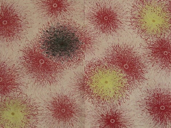 Photo3: 1019i01z900 Vintage Japanese Kimono Silk HAORI Ecru beige Flower (3)