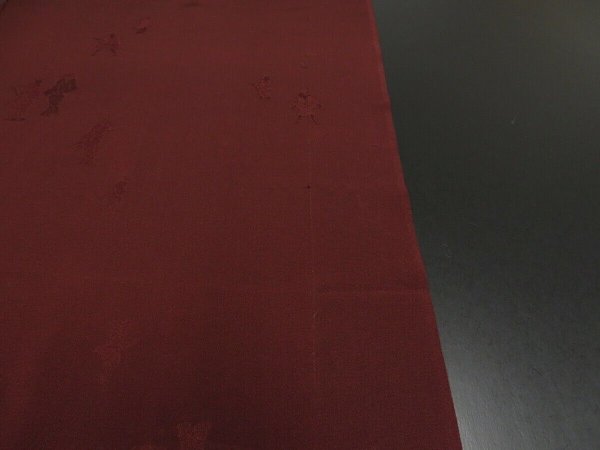 Photo7: 1F03z70 Japanese Kimono Silk  FABRIC Dark brown Samurai 52" (7)