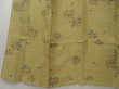 Photo4: 1112T04z510 Vintage Japanese Kimono Linen OJIYA CHIJIMI Light ochre Flower (4)