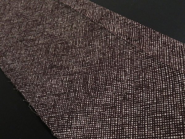 Photo2: 2C08z40 Vintage Japanese Kimono Crepe Silk  FABRIC Dark brown Dots 52" (2)