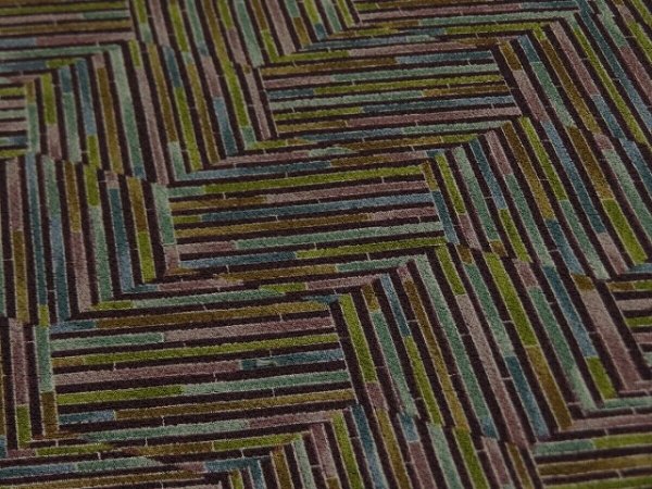 Photo3: 3K02z50 Vintage Japanese Kimono Silk  FABRIC Purplish brown Bamboo 42.5" (3)