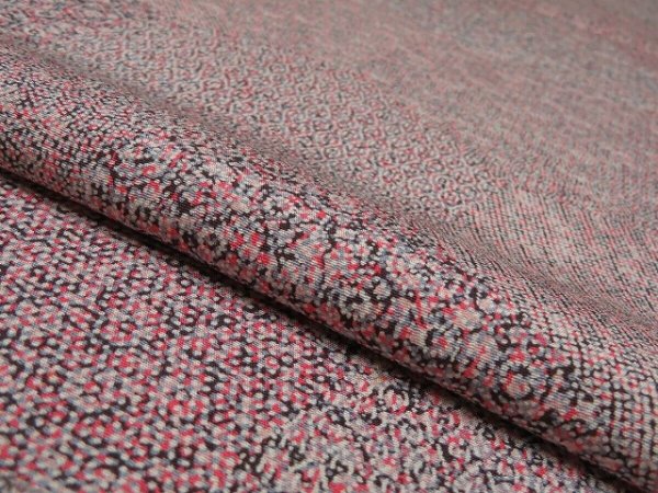Photo4: 4K01z50 Japanese Kimono Silk  FABRIC Pink, Dark brown Kiribame 32.3" (4)