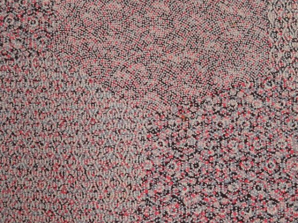 Photo6: 2D04z90 Japanese Kimono Silk  FABRIC Pink, Dark brown Kiribame 66.1" (6)
