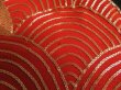 Photo7: 3C02z90 Japanese Kimono Silk  FABRIC Black Seigaiha 48" (7)