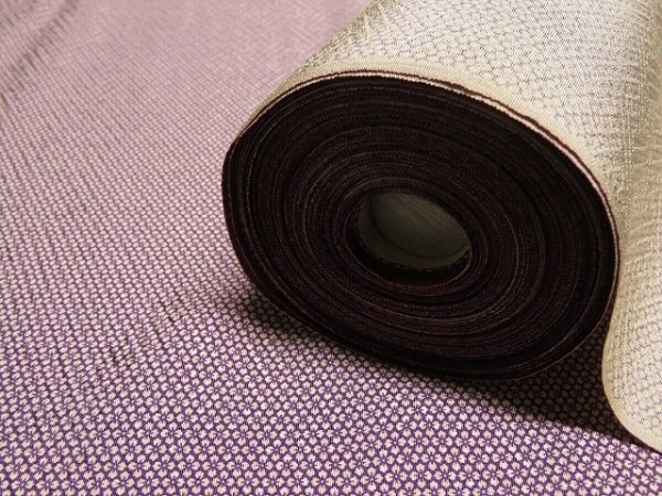 Photo1: C24z660 Japanese Kimono Silk BOLT FABRIC Purple Tiny flower 472.4" (1)