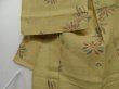 Photo7: 1112T04z510 Vintage Japanese Kimono Linen OJIYA CHIJIMI Light ochre Flower (7)