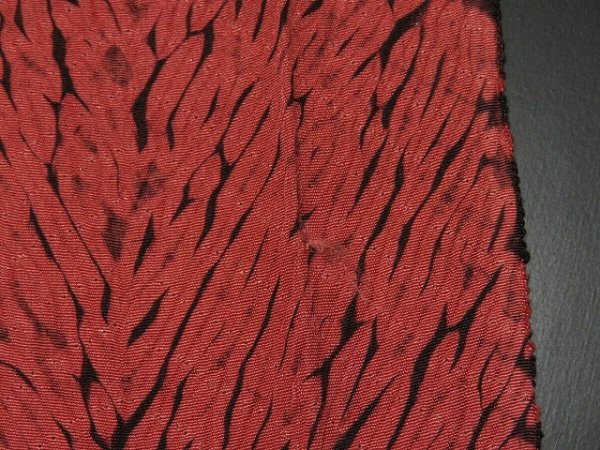 Photo3: 3R06z50 Japanese Kimono Silk  FABRIC Poppy red Shibori dyeing 52.8" (3)