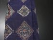 Photo3: 3F07z20 Vintage Japanese Kimono Silk MEISEN FABRIC Dark purple   51.2" (3)