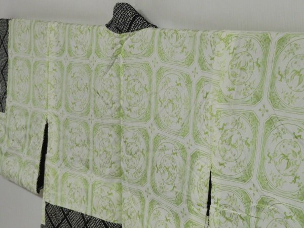 Photo7: 1312i06z460 Vintage Japanese Kimono Silk SHIBORI HAORI Black (7)