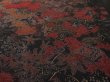 Photo2: 1H01z70 Japanese Kimono Crepe Silk  FABRIC Black Flowers 41.7" (2)