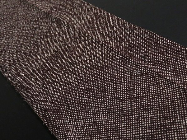 Photo2: 2C09z50 Vintage Japanese Kimono Crepe Silk  FABRIC Dark brown Dots 74.8" (2)