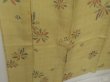 Photo3: 1112T04z510 Vintage Japanese Kimono Linen OJIYA CHIJIMI Light ochre Flower (3)