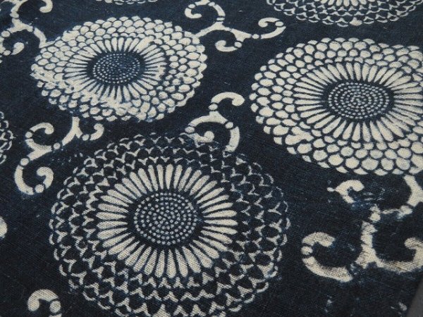 Photo3: 3i20z110 Vintage Japanese Kimono Cotton Momen Boro Fabric Indigo   61.4" (3)
