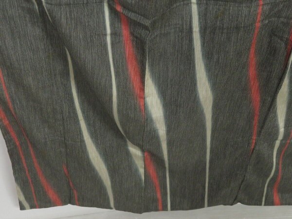 Photo3: 1006i08z900 Vintage Japanese Kimono Silk OMESHI KOMON Dark gray (3)