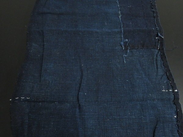 Photo7: 3D31z160 Japanese Kimono Cotton Boro Ranru Patch Indigo   71.7" (7)