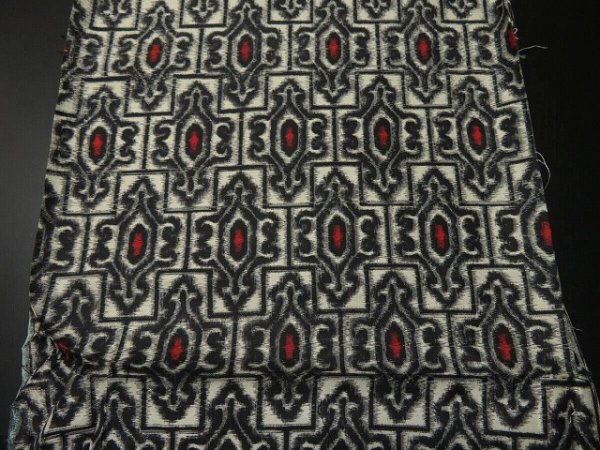 Photo7: 2H01z30 Vintage Japanese Kimono Silk MEISEN FABRIC Off-white   40.9" (7)