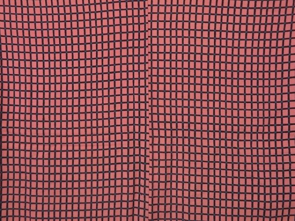 Photo5: 1130T02z810 Vintage Japanese Kimono Silk KOMON Pink Lattice (5)
