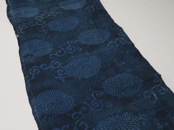 Photo10: 4M17z110 Vintage Japanese Kimono Cotton Momen Boro Fabric Indigo Katazome 66.1" (10)
