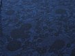 Photo2: 4B04z110 Japanese Kimono Crepe Silk  FABRIC Indigo Flowers 66.9" (2)