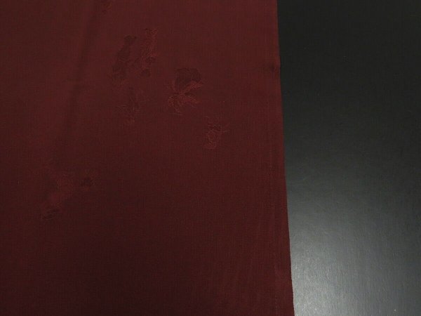 Photo7: 1F04z70 Japanese Kimono Silk  FABRIC Dark brown Samurai 51.2" (7)