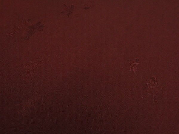 Photo2: 1F01z50 Japanese Kimono Silk  FABRIC Dark brown Samurai 36.2" (2)